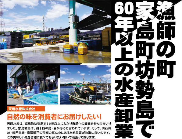 漁師の町 家島町坊勢島で ６０年以上の水産卸業